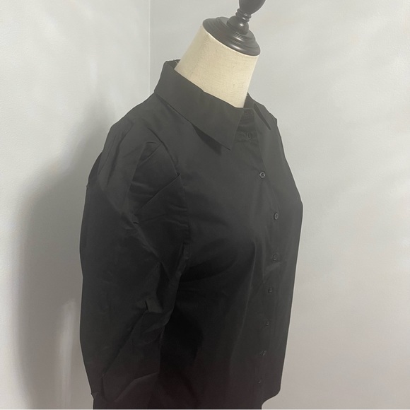 RACHEL ZOE Black Poplin Poof Sleeve Button Down Shirt - Size M - NWT- Reemoly - Picture 13 of 14